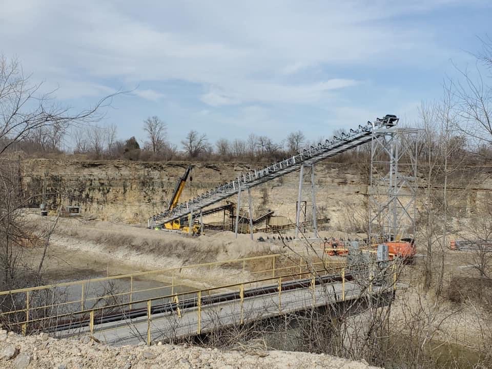 Aerial view of construction site